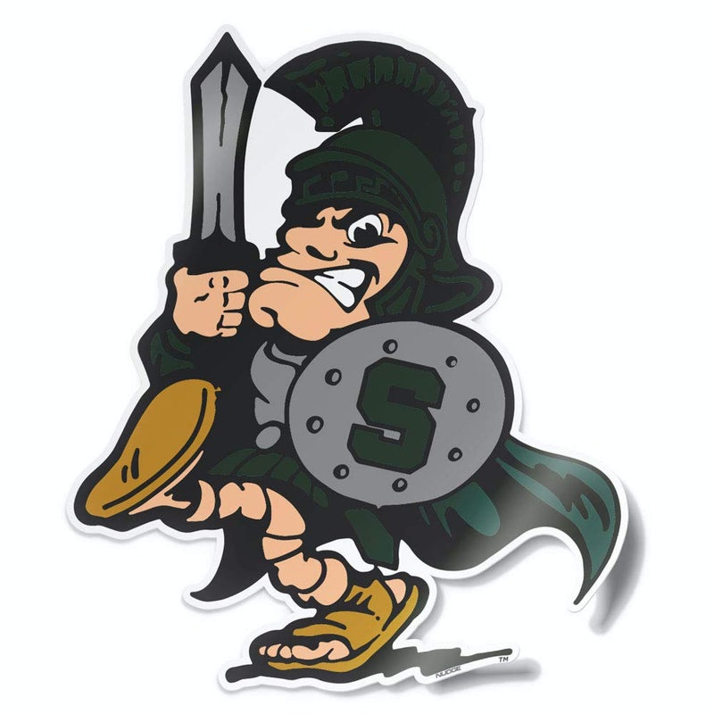 Nudge Printing Collegiate NCAA Car Decal Made from Premium Weatherproof Vinyl (Michigan State Sword Sparty) - Image 1